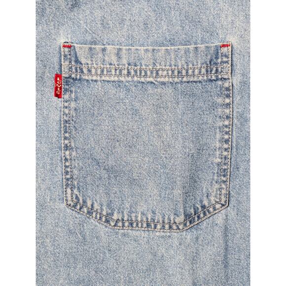 Vintage Levi’s Denim Shirt Mens L Brazil Made Western Workwear Two-Pocket Blue - Picture 3 of 14